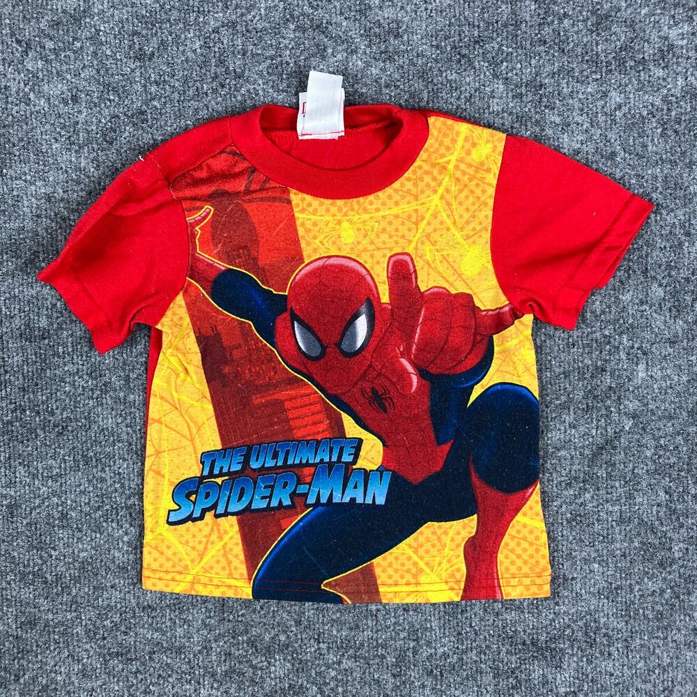 Marvel T-Shirt Boys Size 4T Red Yellow‎ Spider-Man Graphic Tee Ultimate